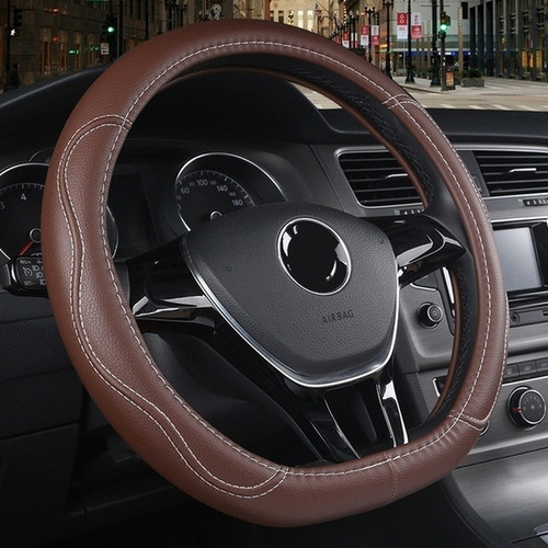 Imagen 4 de 6 de Funda Para Volante De Coche En Forma De D De Piel Sintética