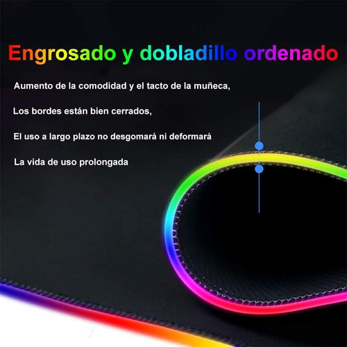 , Alfombrilla Tapete Para Mouse Gamer 80x30 Rgb Impermeable