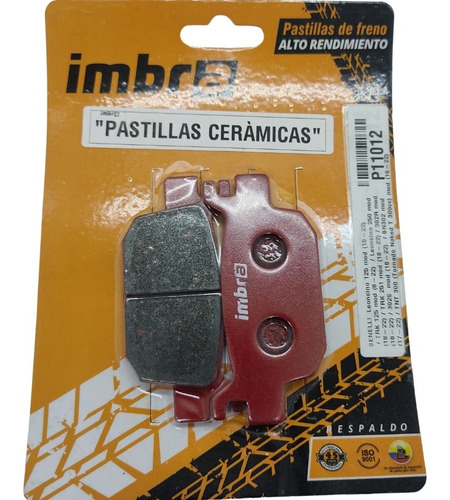 Pastillas De Freno Benelli Traseras Ceramica