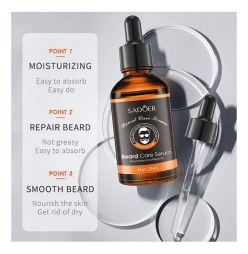 Suero Para El Cuidado Y Crecimiento De La Barba Sadoer 30ml