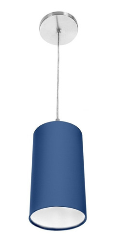 Lustre Pendente Cilindrica De Cupula 14x25cm Azul