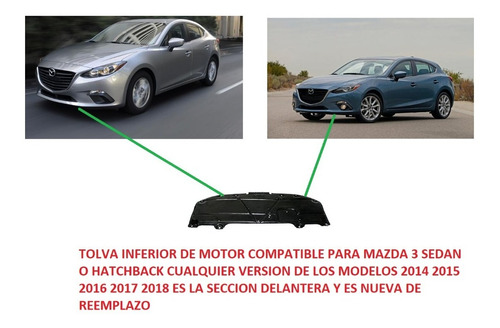 Tolva Inferior De Motor Mazda 3 2017 2018 Seccion Delantera