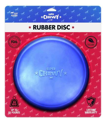 Juguete De Disco Volador Superchewy Modelo Resistente Goma N Azul