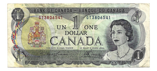 Billete Canadá 1 Dólar 1973 Reina Isabel I I (Usado)