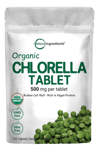 Chlorella Organica Algas 720 Tabletas Microingredients
