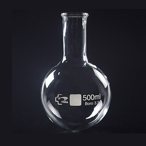 Imagen 3 de 10 de Balón Cuello Liso Vidrio Hda Boro 3.3 500ml