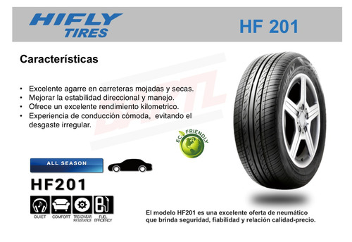 Imagen 2 de 6 de Cubierta 155/65/13 Hifly Juego X 4 Spark Qq K10 Matiz