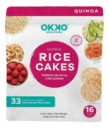 Galletas De Arroz Con Quinoa Okko 140g Sin Gluten