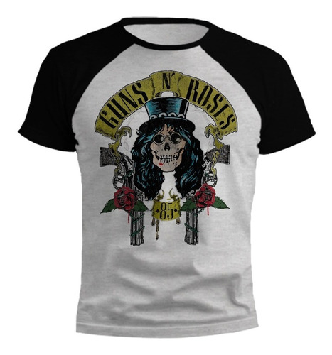 Remera Guns N Roses Diseños Gris Ranglan