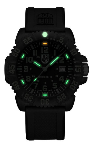 Reloj De Pulsera Luminox Para Hombre Negro X2.2067 Bisel Verde