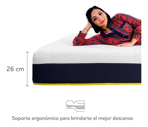 Imagen 4 de 10 de Colchón Queen Size Voltti Hibrido No Transfiere Movimiento