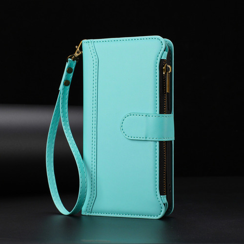 Funda Tipo Cartera De Piel Con Cierre De 9 Ranuras Para Huawei Nova Y70/y90, 6 Colores, Función Atril, Desmontable, Correa De Muñeca