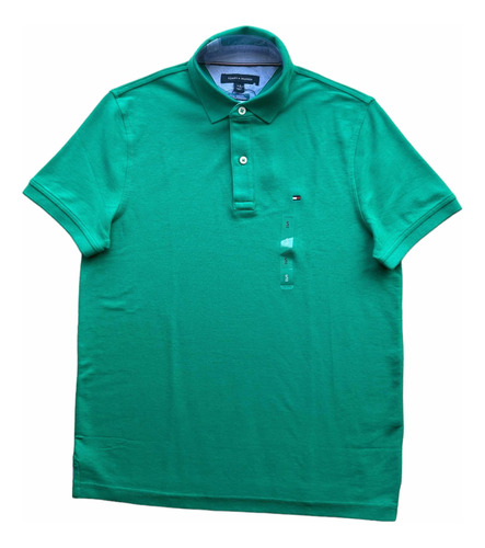 Camiseta Tipo Polo Tommy Hilfiger Hombre Talla S F045 Verde