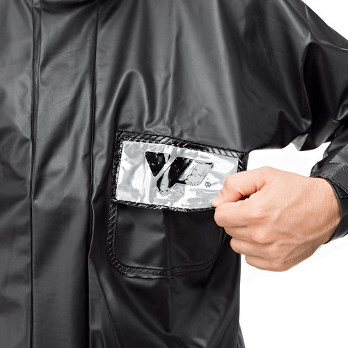 Imagem 4 de 9 de Capa De Chuva Pantaneiro Pvc Premium Gola E Bolso Motoqueiro
