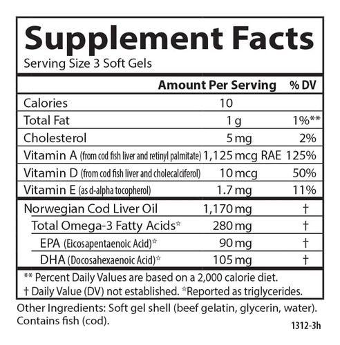 Carlson Labs Aceite Hígado Bacalao 250 Minisoftgels Sfn