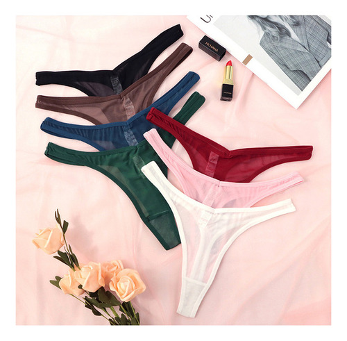 5pcs Tangas Transparentes Mujer- Lencería Sensual De Encaje