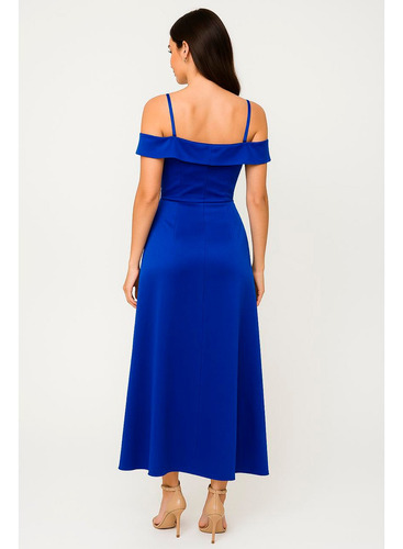 Vestido Largo Casual Linterz Modelo Estrella En Color Azul
