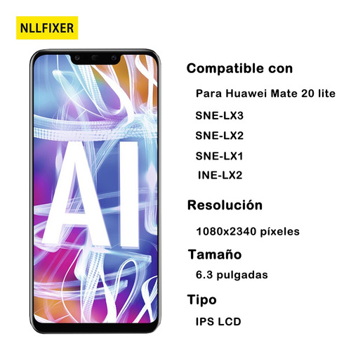 Pantalla Para Huawei Mate 20 Lite Sne-lx3 Lx2 Lx1, Ine-lx2