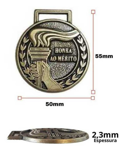 Imagem 8 de 9 de Medalha Honra Ao Mérito Metal 55mm +grossa +qualidade 5un