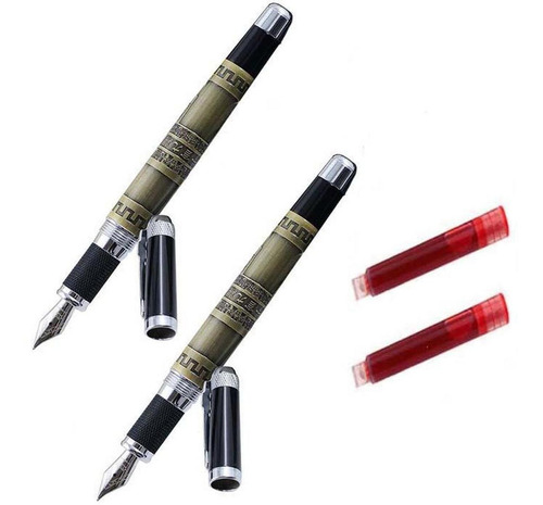 Pluma Tipo Fuentes Baratas, Mxrra-010, 2pzas, 0.5mm Punta, C Tinta Rojo Exterior Café/negro