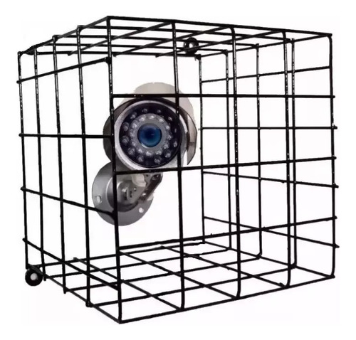 Protector Jaula Reja Negra 20x20x20 Cctv Cámaras Seguridad