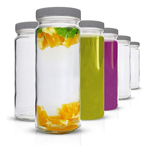 Botellas De Agua De Vidrio Para Jugos - 6 Unidades, 16 Oz,