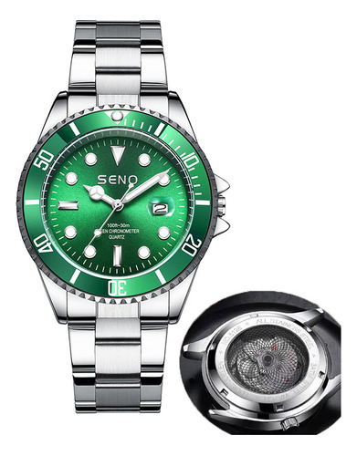 Reloj Submariner Auténtico Negro Y Verde 2024, Impermeable,