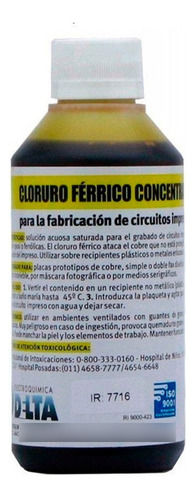 Cloruro Ferrico Concetrado 250cc Placas Elec 1° Delta