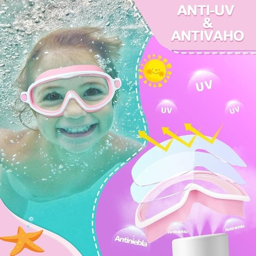 Gafas De Natación Ajustables De Silicona Para Niños 2pz