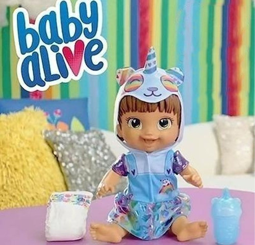 Imagem 2 de 2 de Boneca Baby Alive Tinycorn Morena E9422 Panda Hasbro