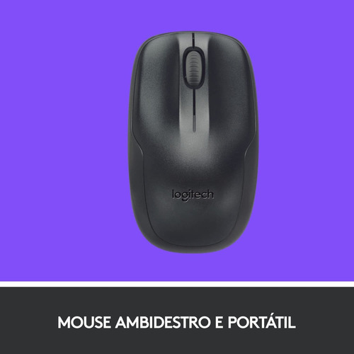 Kit Teclado E Mouse Sem Fio Logitech Mk220 Padrão Abnt2 Preto Preto