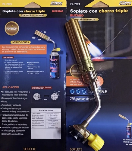 Imagen 5 de 5 de Soplete Flameador Resposteria Joyeria Plomeria Doble Llama