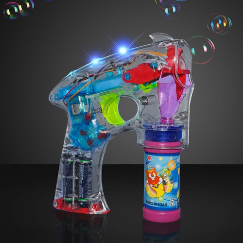 10 Pistola Burbujas Luz Led Juguete Fiesta Evento Cumpleaños