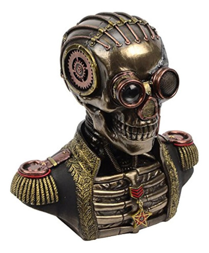 Steampunk Mechanical Skull With Gear Brain Band Busto Unifor