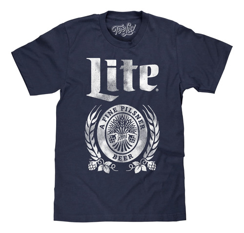 Tee Luv Polera Con Logo De Miller Lite Descolorido Para Homb