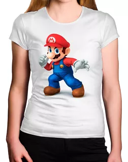 Camiseta Feminina Mario Artwork Super Smash Bros