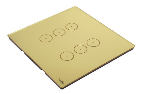 Interruptor Touch 6 Botões Wi-fi Dourado 4x4 Lumenx