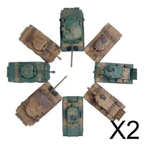 Yi 2x Juego De 8 Kits De Montaje De Tanque 4d 1:72 Juego De
