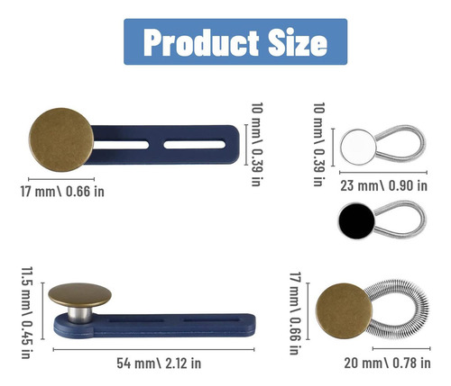 16x Botón De Gargantilla Extensión De Extensión Cómoda