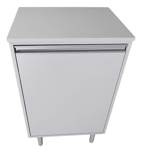 Balcão Multiuso 54cm Mdf Branco Com Tampo Prateleira Montado