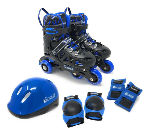 Chicago Skates Boys Inline Training Skate Combo Set Azul