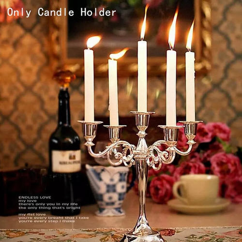 Candelabro Soporte De Vela De Metal 5 Brazos
