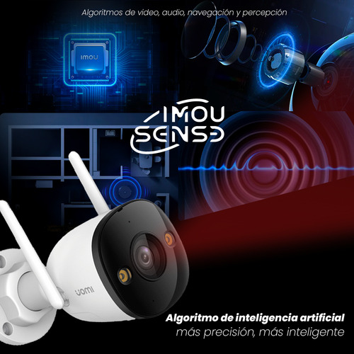 Imou Cámara Ip Bullet 3 Ipc-s3en-5m0we-plus-256 Wifi 5 Mp Full Color Imou Sense Visión Nocturna Inteligente Audio Dos Vías Con Microsd 256gb Disuasión Activa 30 Mts De Ir 5m0we Máxima Seguridad