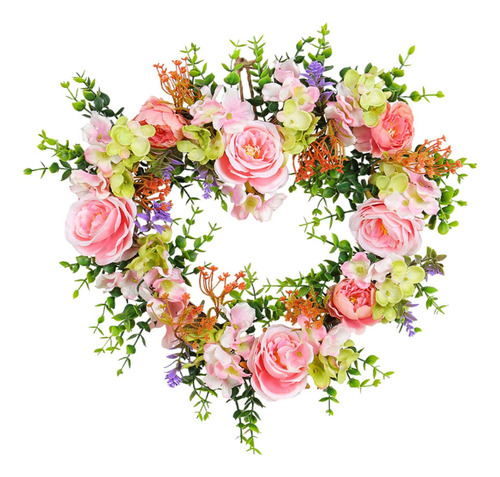 Corona De Rosas Artificiales En Forma De Corazón Para El