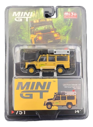 Mini GT Land Rover Defender 110 1989 Camel Trophy Amazo #751 Cor cáqui