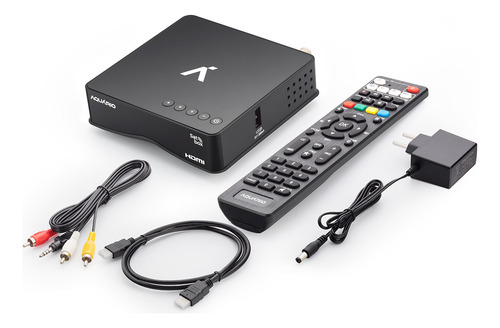Receptor Tv Full Hd Via Satélite Dth9000 Satbox 16mb Aquário Preto