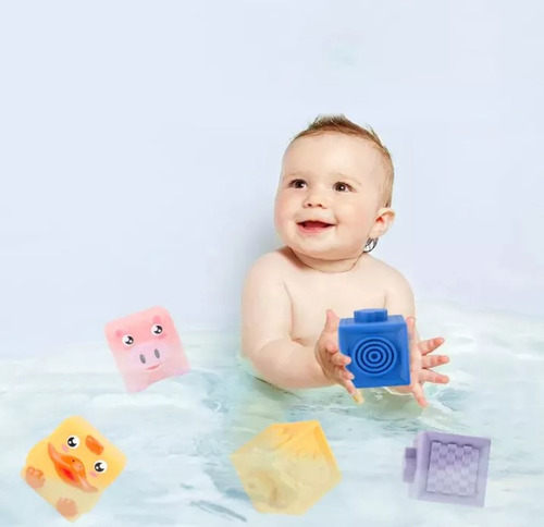 Bloques Cubos Juego Aprendizaje Estimulación Bebe Ducha