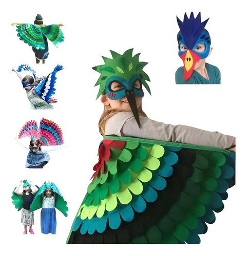 Disfraz De Búho Con Alas De Pájaro Real Con Forma De Máscara