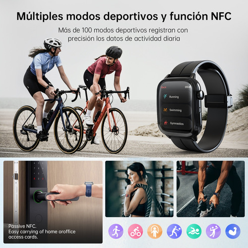 Reloj Inteligente G-tide S6pro Negro Unisex Con Notificaciones De Llamadas Y Mensajes Compatible Con Ios Y Android Ip68 Resistente Al Agua