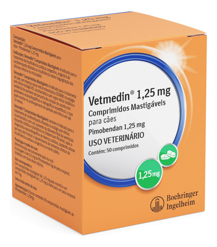 Vetmedin Boehringer Ingelheim 50 Comprimidos 1,25mg